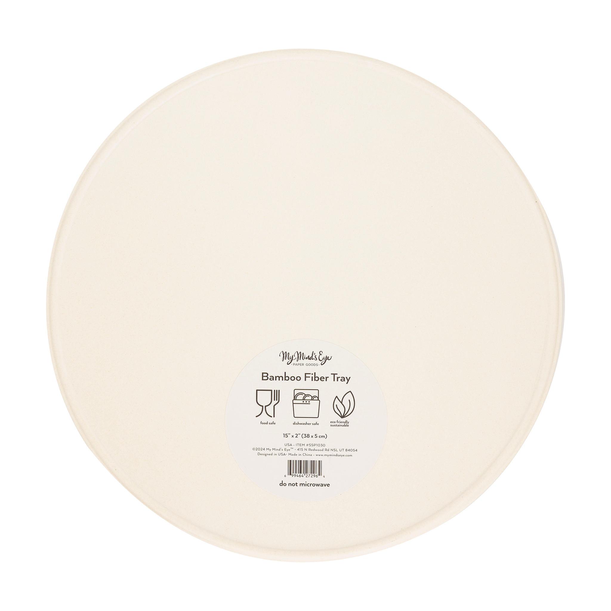 SSP1030 - USA Round Reusable Bamboo Serving Tray