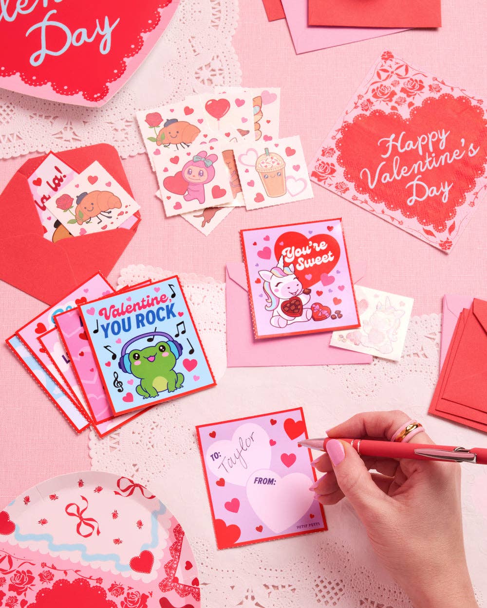 Valentine Kawaii V-Day Card Set | kawaii, mochi, kids