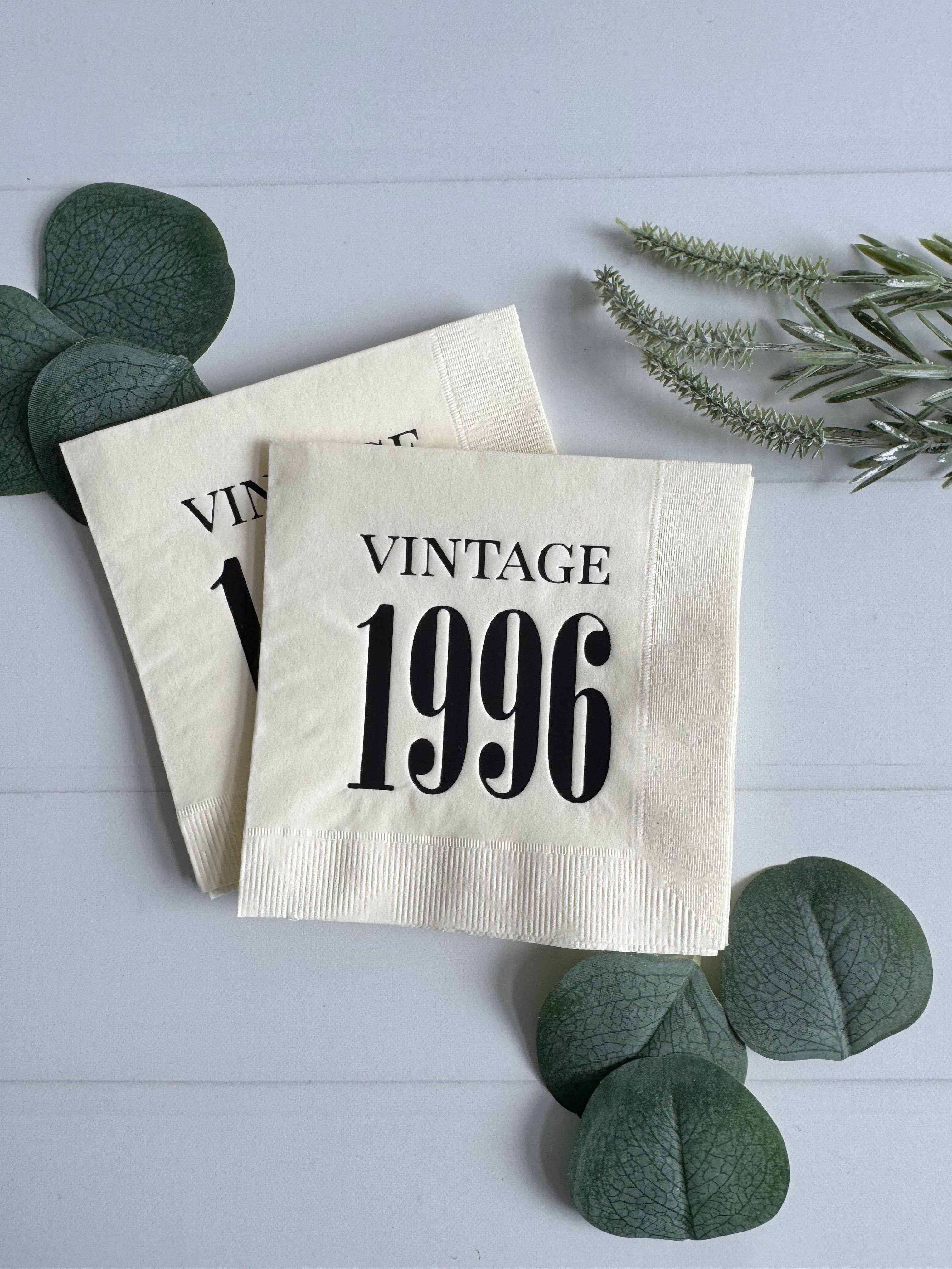 Ivory Cocktail Napkins, 16 Pack – Vintage 1996 30th Birthday | EnFete Original