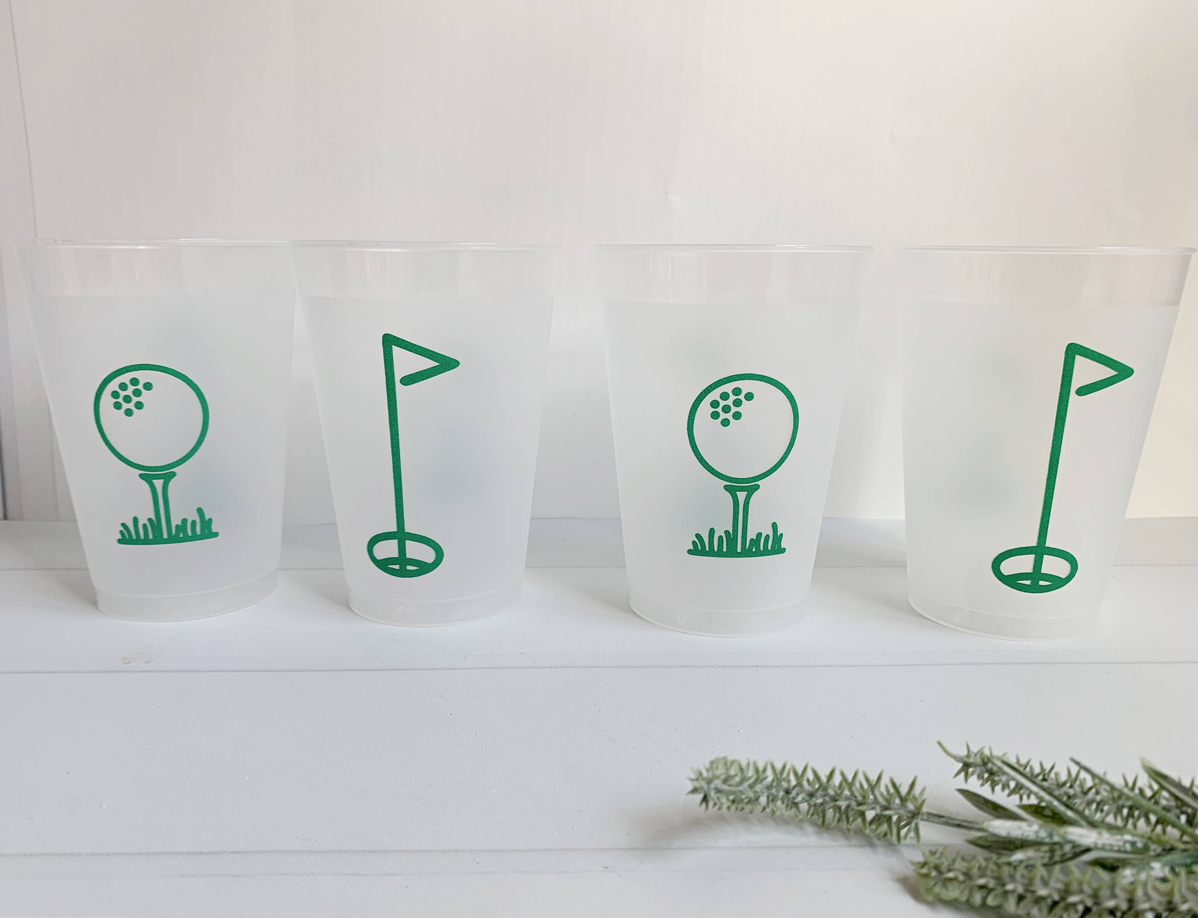 Golf Tee Frosted Party Cups | Set of 8 | 12 Ounce