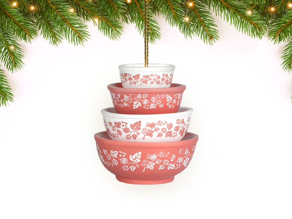Mini Pyrex-Inspired Bowl Ornament | Retro Christmas Decor