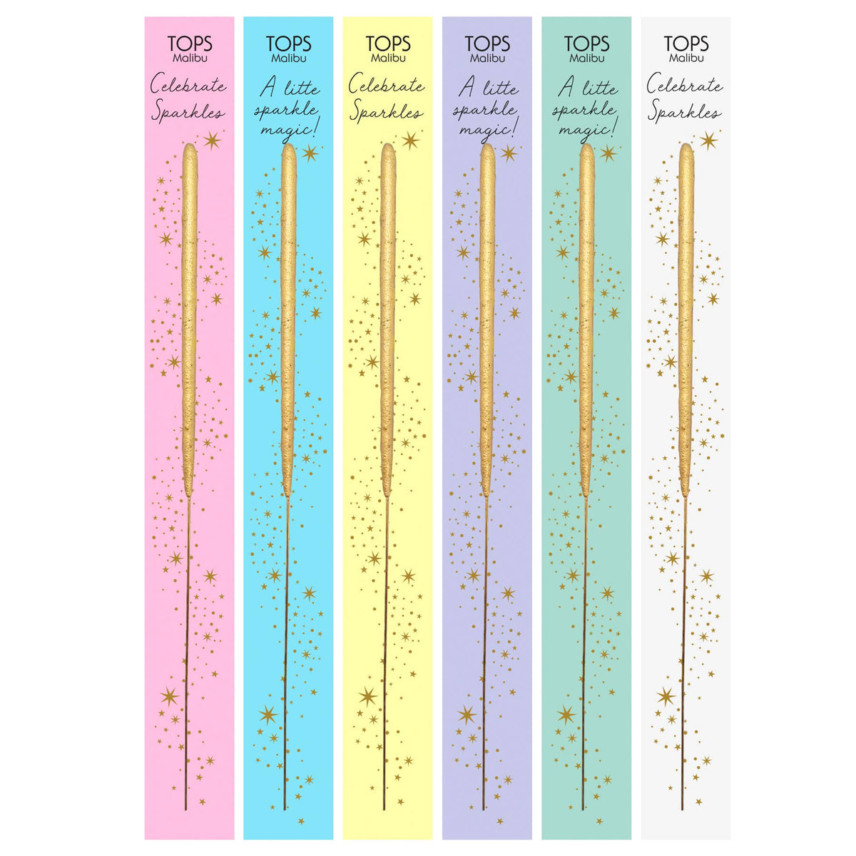 Wish 6.75" Sparkler Card - Celebrate - Gold -Assorted Colors