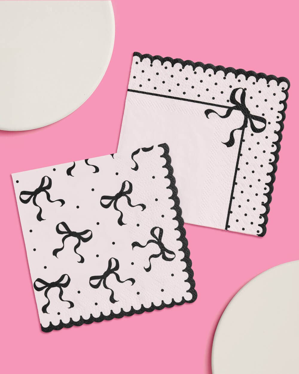 Little Black Bow Napkins - 24 paper napkins, birthday decor