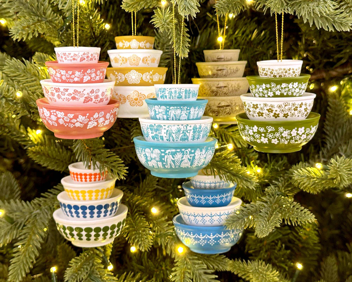Mini Pyrex-Inspired Bowl Ornament | Retro Christmas Decor
