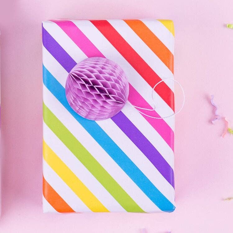 17" x 10' Birthday Mini Wrapping Paper Bundle (3-pack) | Happy Birthday/Balloons/Stripes