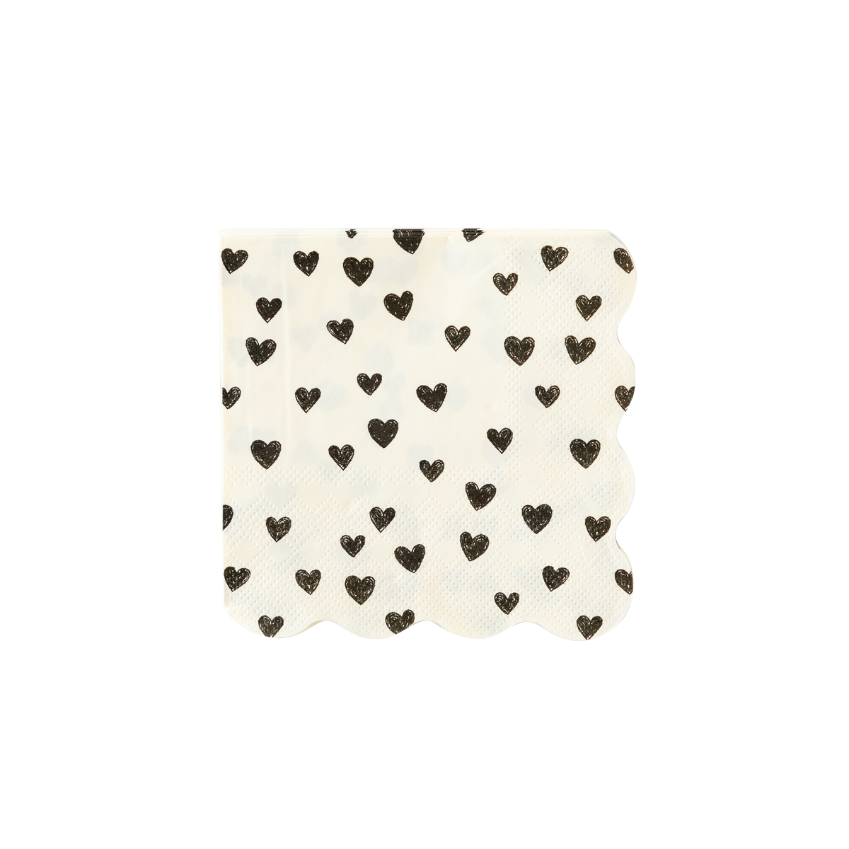 XOX1039 - Black Hearts Cocktail Napkin