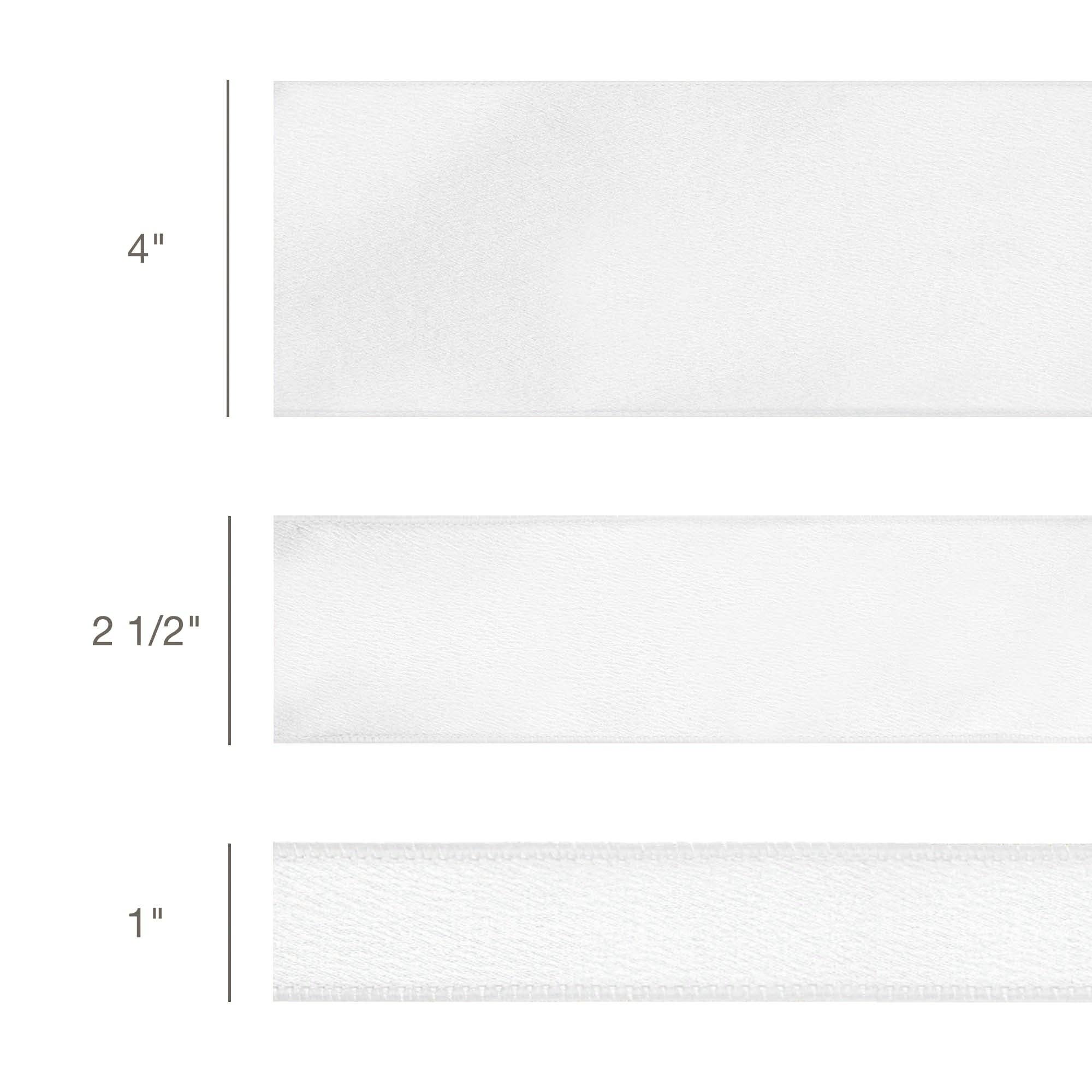 Wired Shimmer Satin Ribbon White 10 Yard Roll