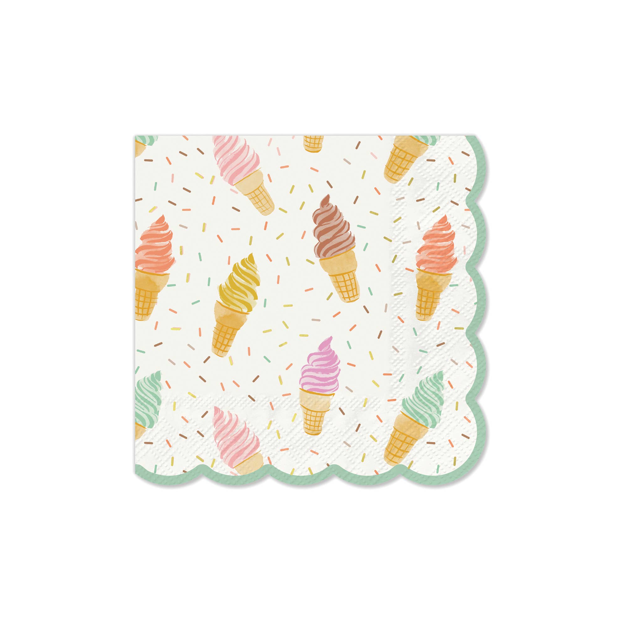 Cool & Creamy Scalloped Beverage Napkins