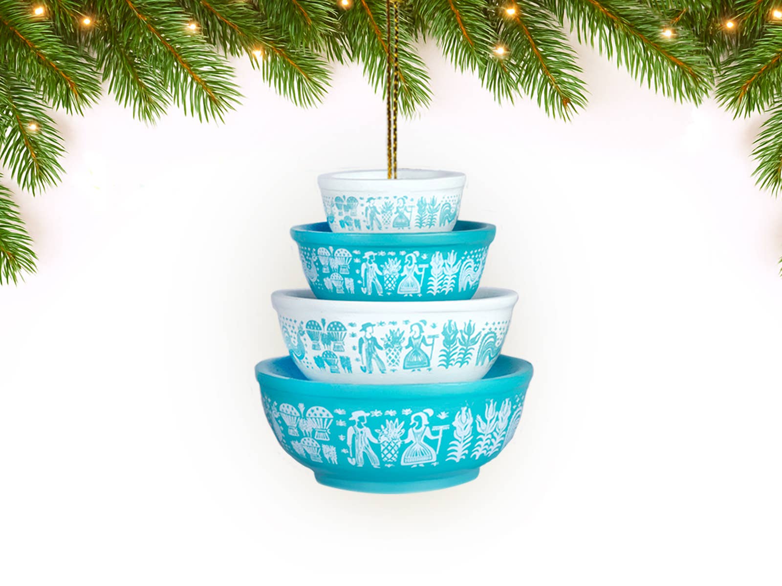 Mini Pyrex-Inspired Bowl Ornament | Retro Christmas Decor