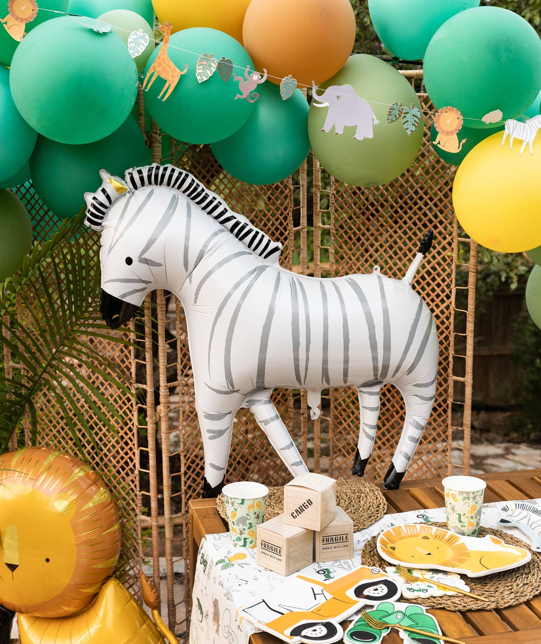 SAF915 - Safari Zebra Mylar Balloon