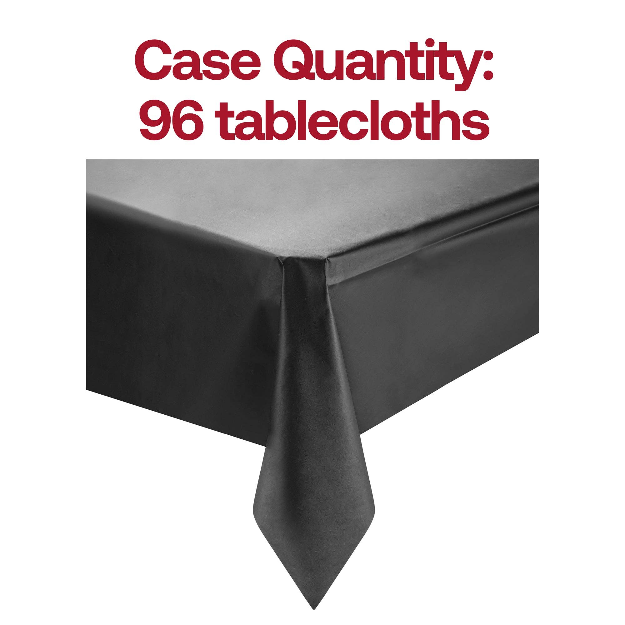 54" x 108" Black Rectangular Plastic Tablecloth - 1 pc