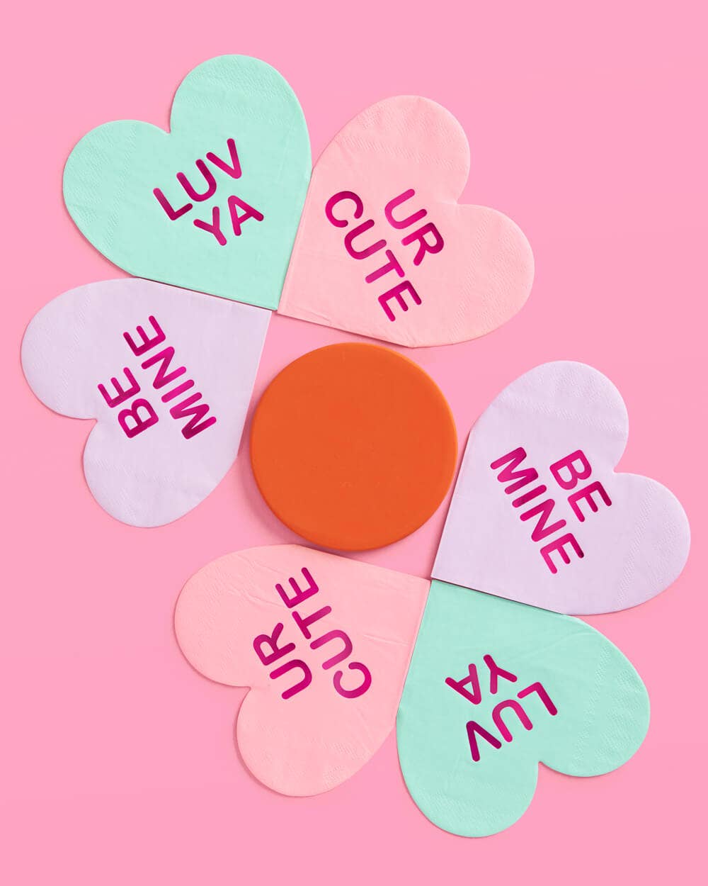 Valentine's Candy Heart Napkins, Party Supplies, Vday Decor