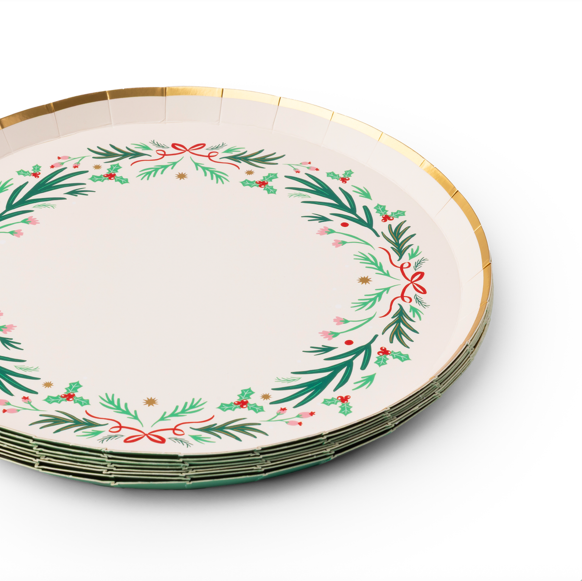 CHRISTMAS WREATH DESSERT PLATES