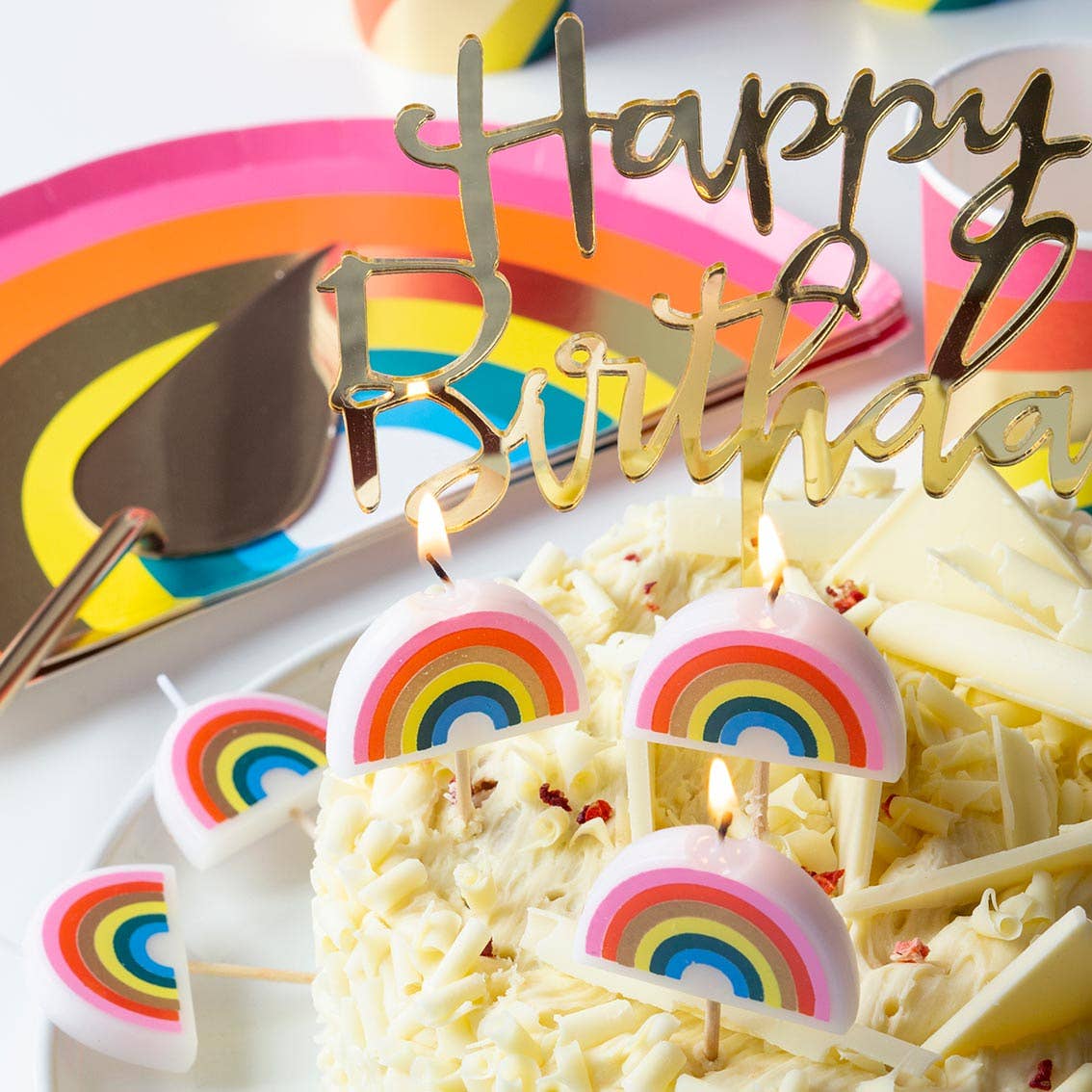Rainbow Shaped Birthday Candles | Cake Candles |