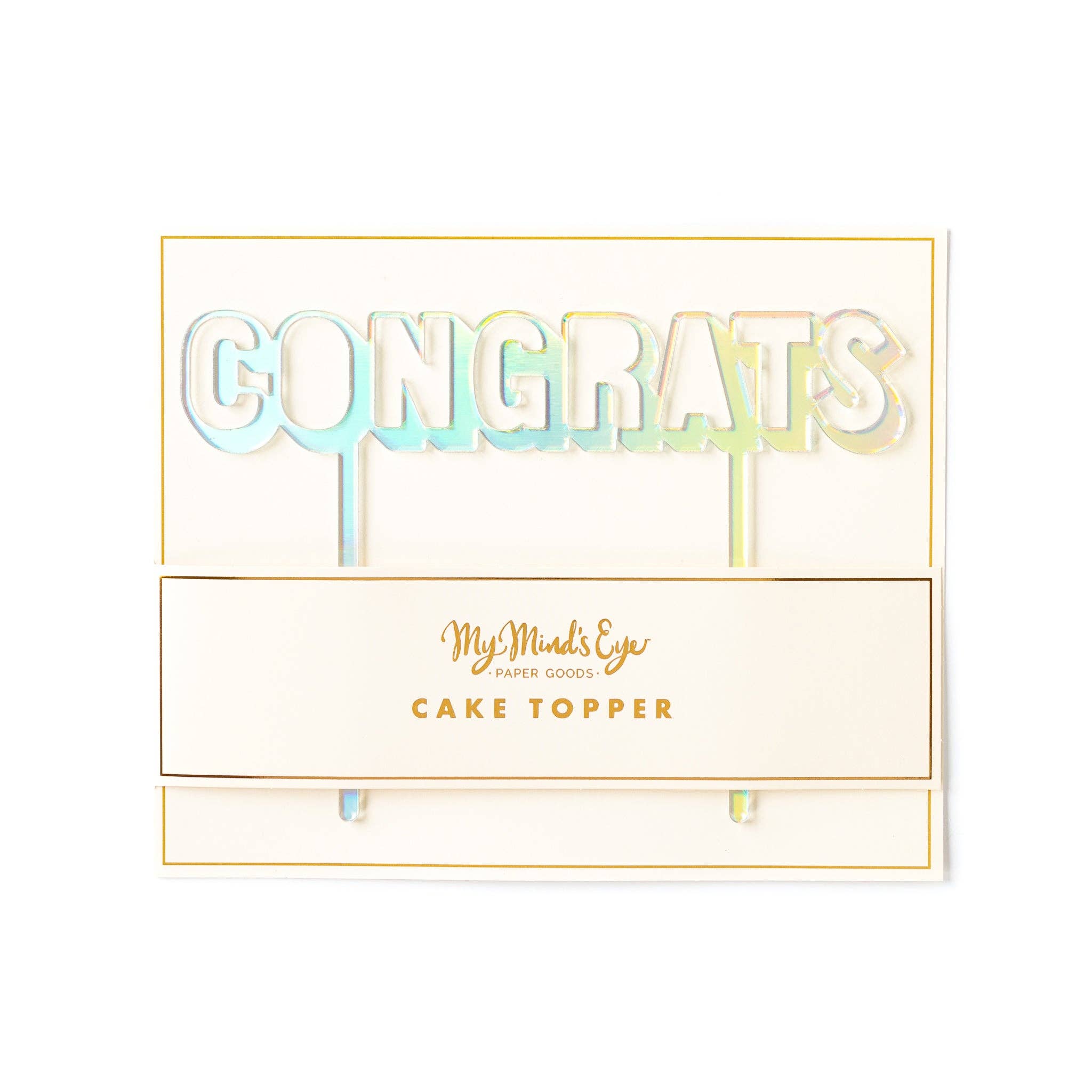 PGB618-Basic Congrats Cake Topper - Holographic