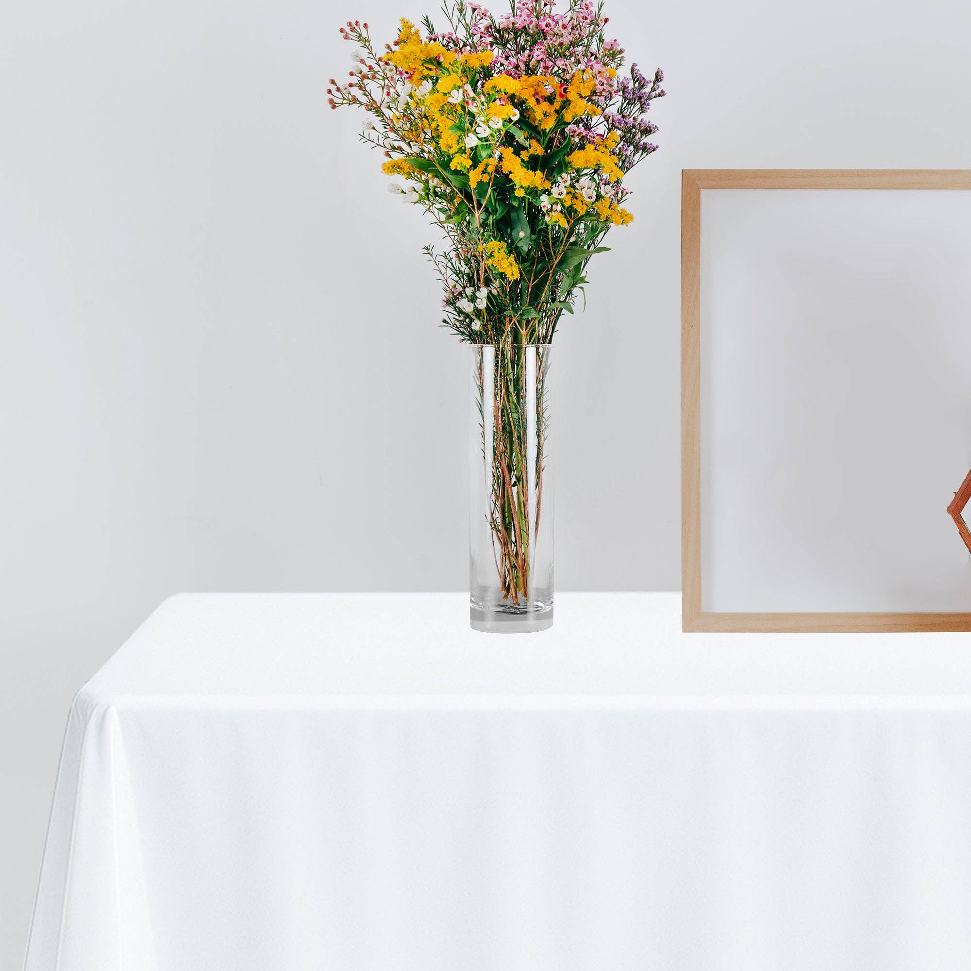 50" x 108" White Rectangular Linen-Like Tablecloth - 1 pc