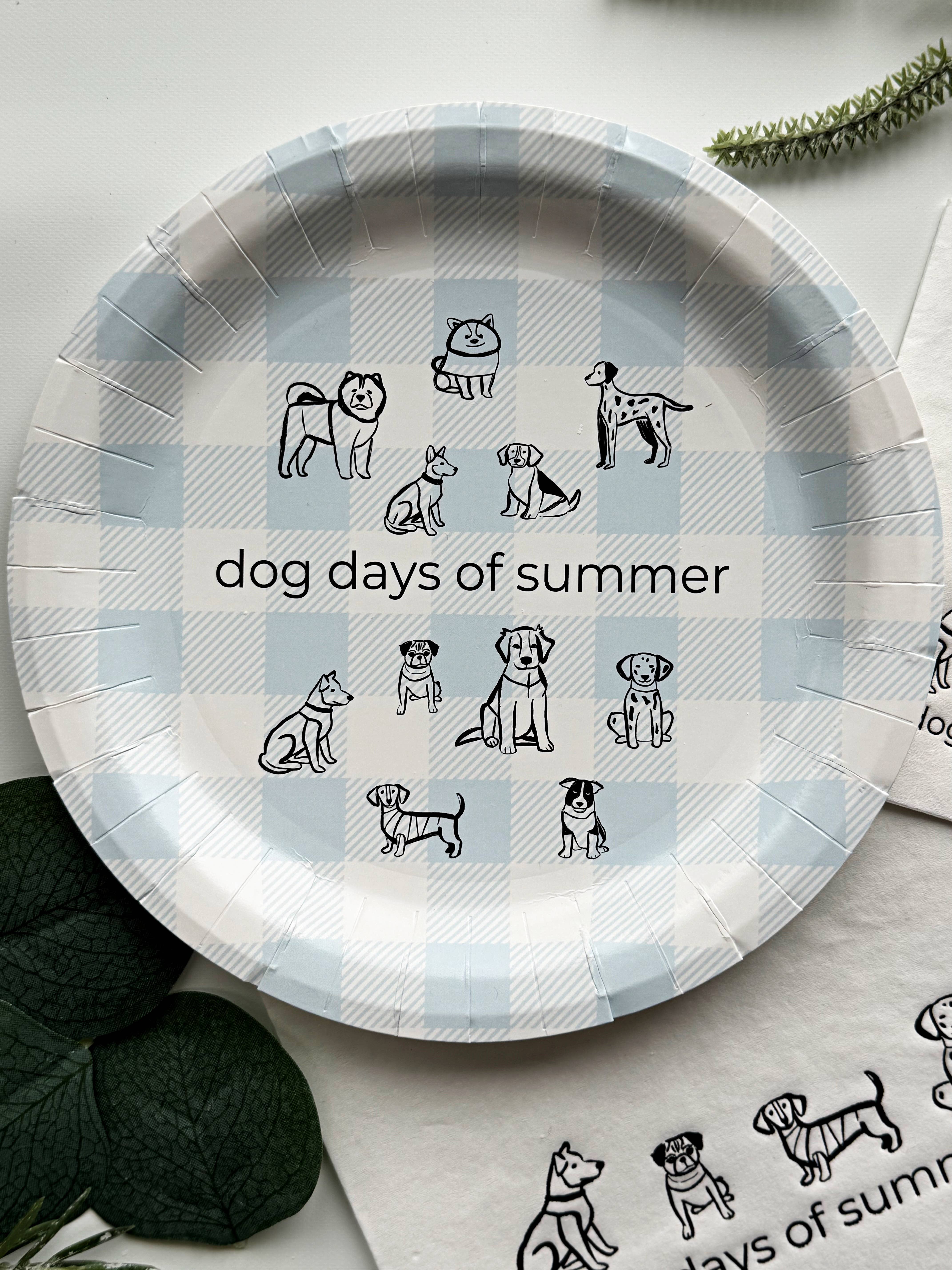 Dog Days of Summer Black and White Cocktail Napkins | Set 16