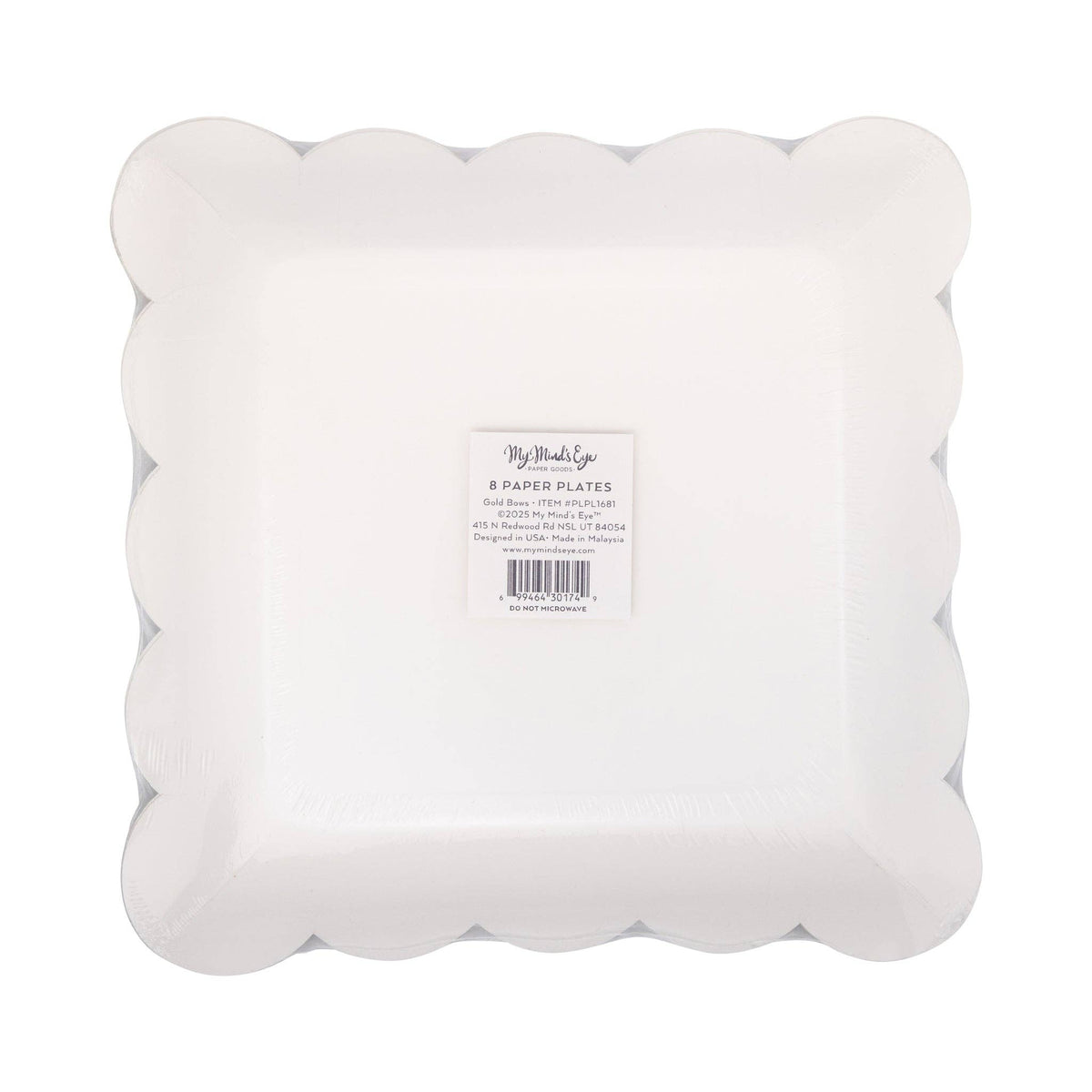 PLPL1681 - Gold Bows Paper Plate