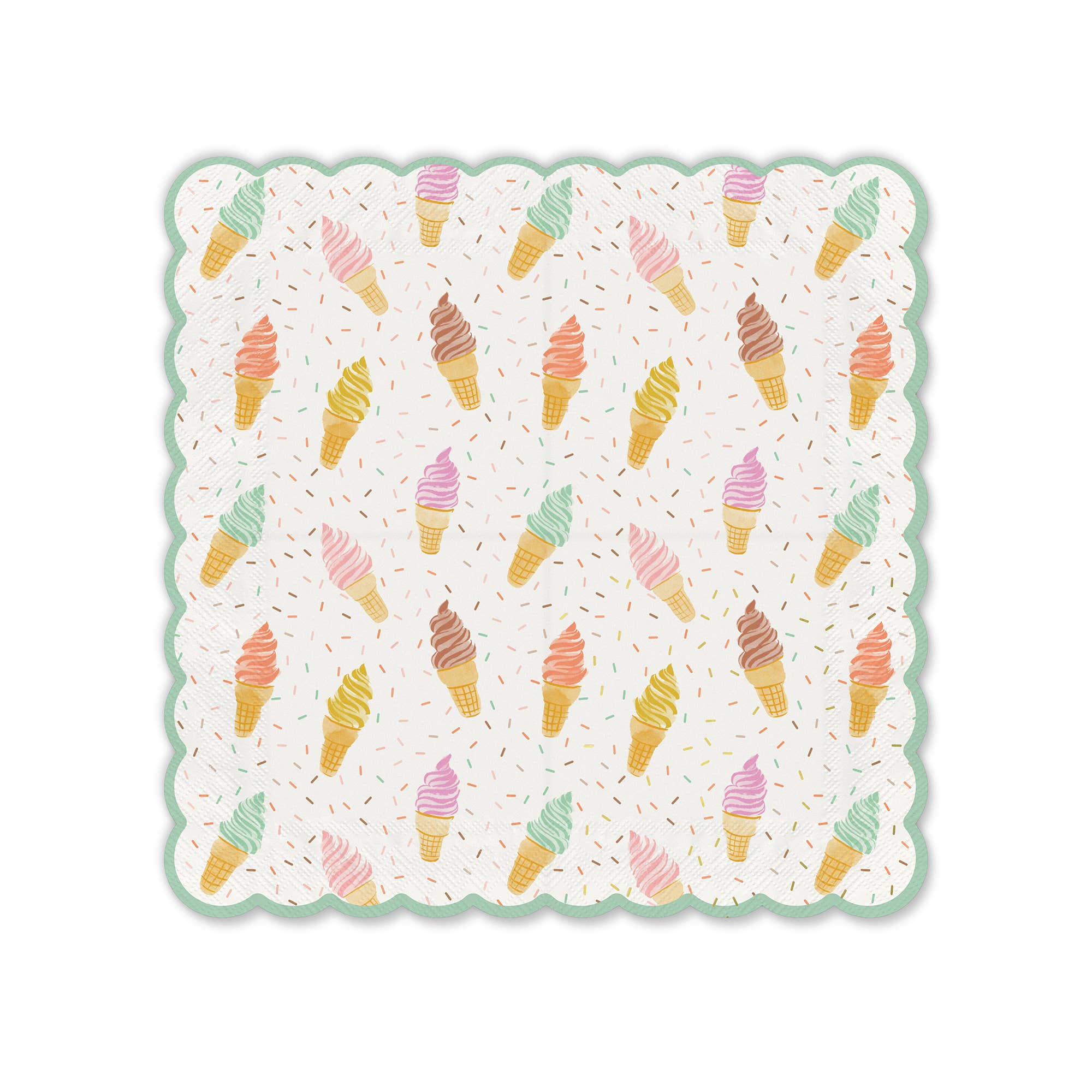Cool & Creamy Scalloped Beverage Napkins