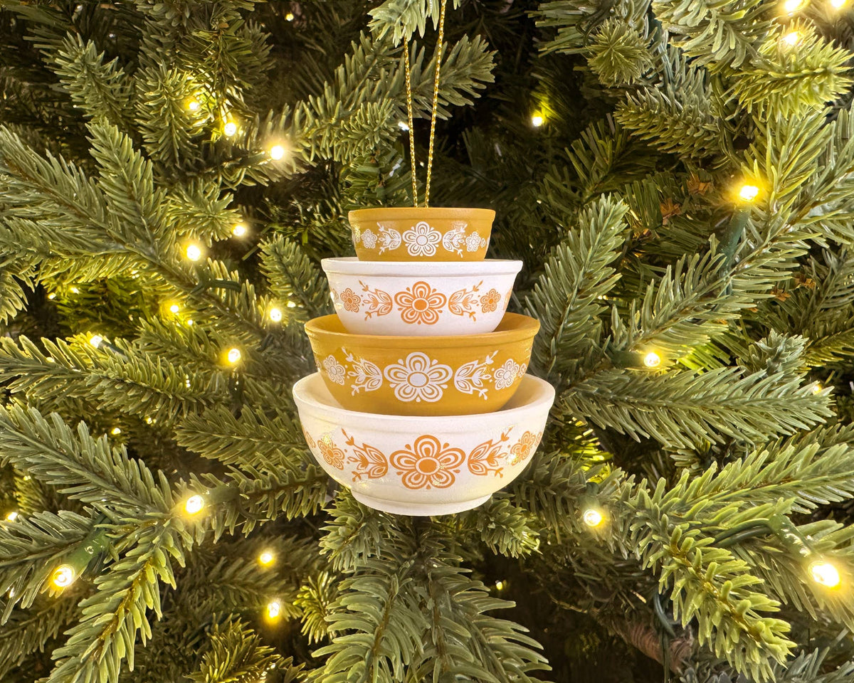 Mini Pyrex-Inspired Bowl Ornament | Retro Christmas Decor