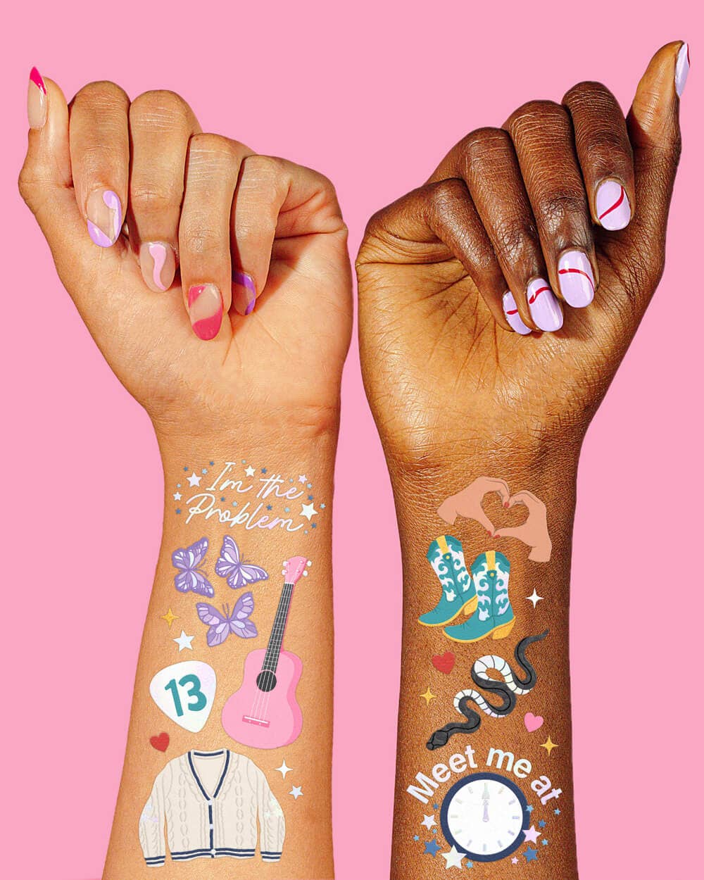Taylor Swift Eras Tour Temporary Tattoos, 74 pcs kids