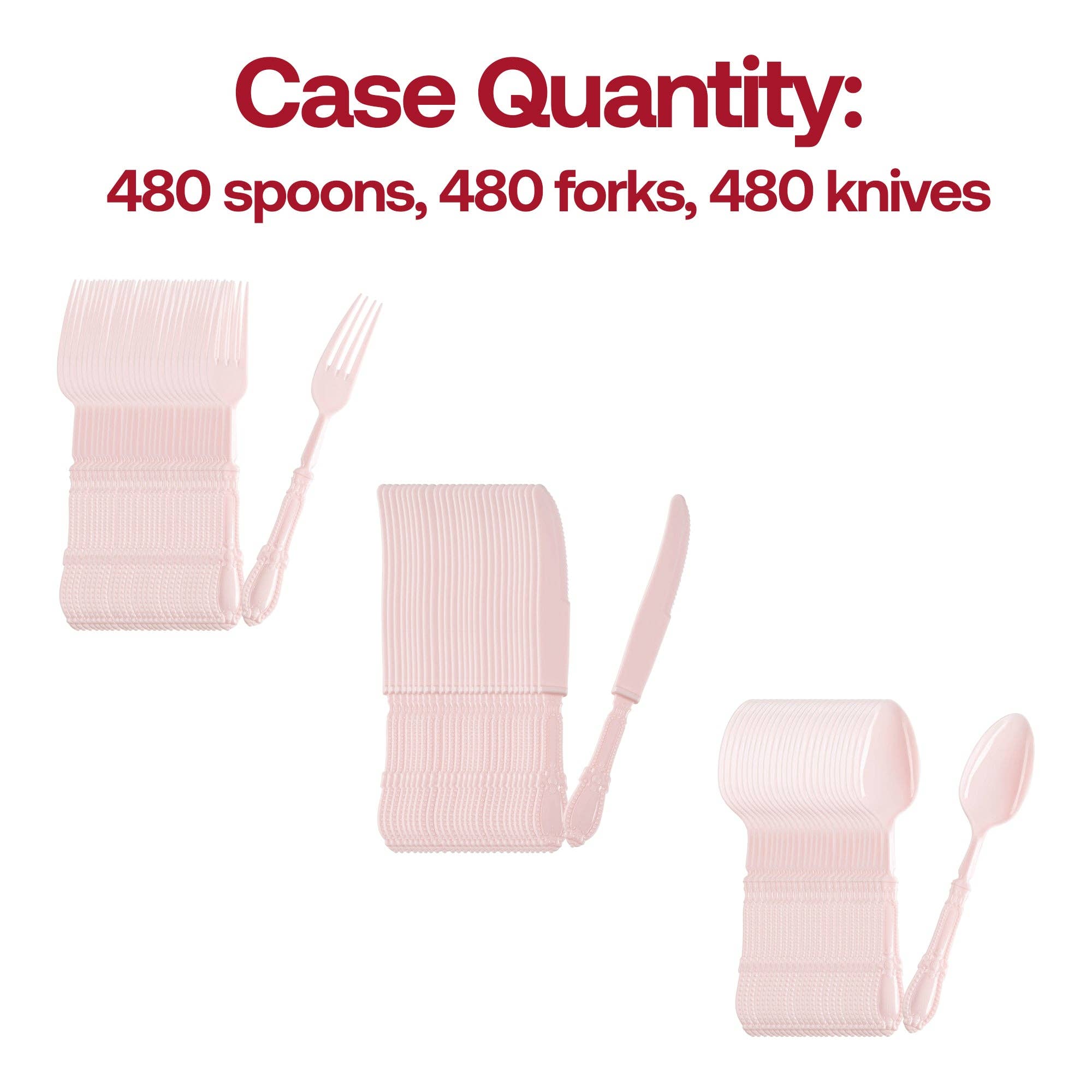 Pink Baroque Disposable Plastic Cutlery Set - 20 Guests