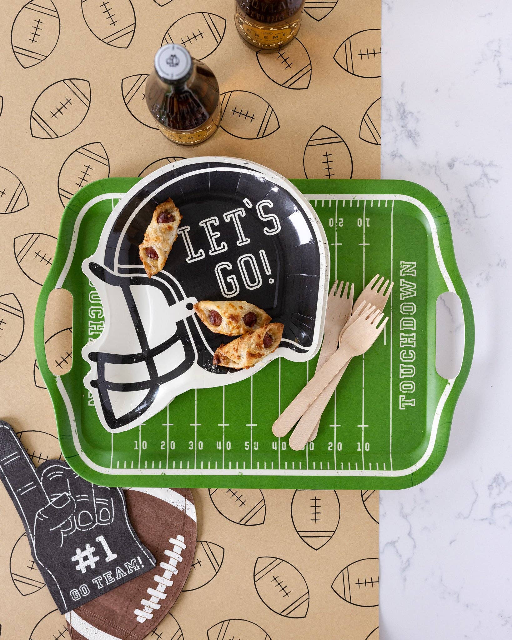 FTB942- Football Helmet Shaped Paper Plate