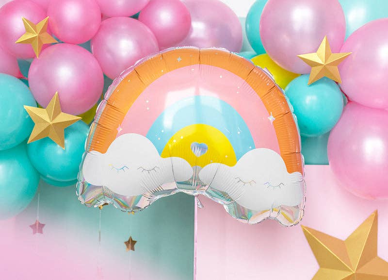 Spring Pastel Rainbow Foil Balloon 21 in. - PartyDeco USA