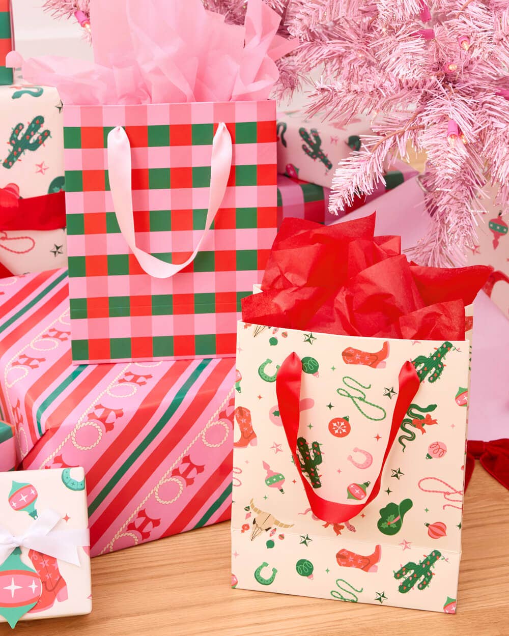HO-down Gift Bag Set - 6 gift bags, western christmas birthday gift