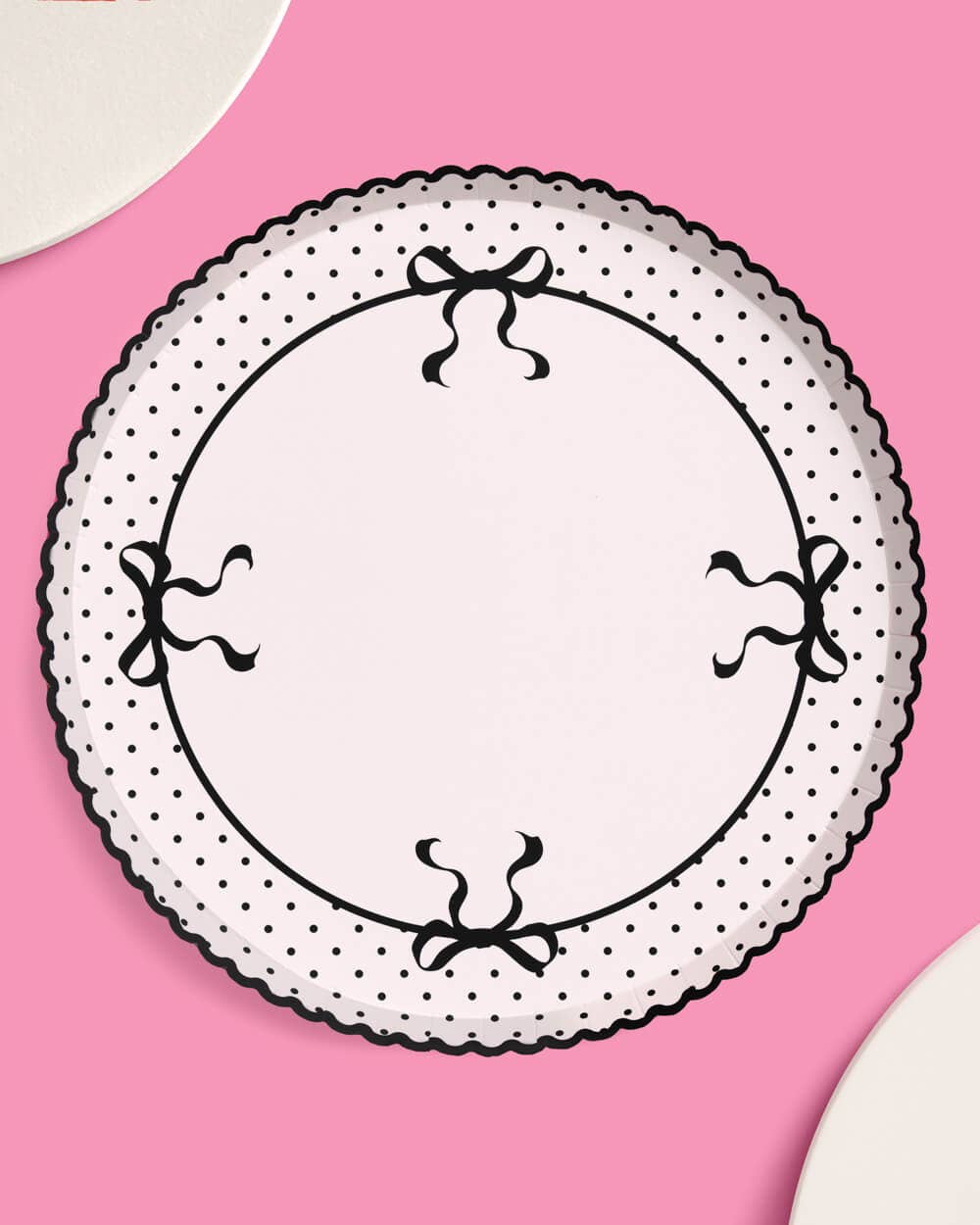 Little Black Bow Plates - 25 paper plates, birthday, tying knot