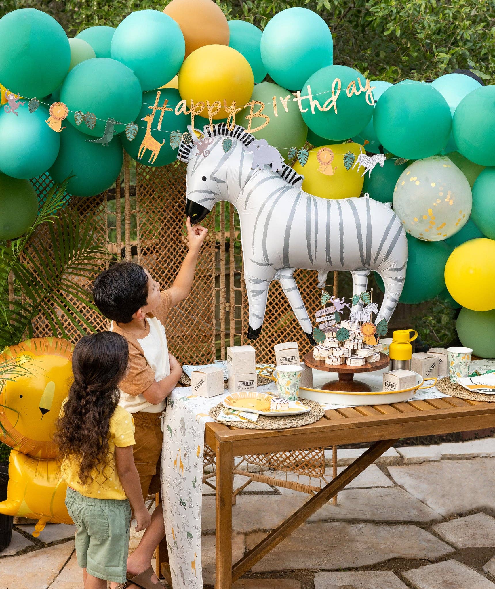 SAF915 - Safari Zebra Mylar Balloon