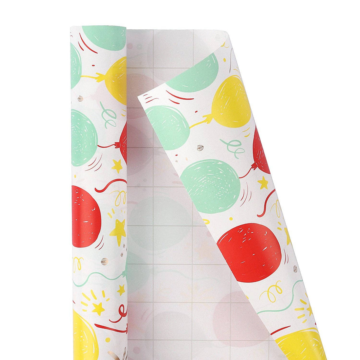 17" x 10' Birthday Mini Wrapping Paper Bundle (3-pack) | Happy Birthday/Balloons/Stripes