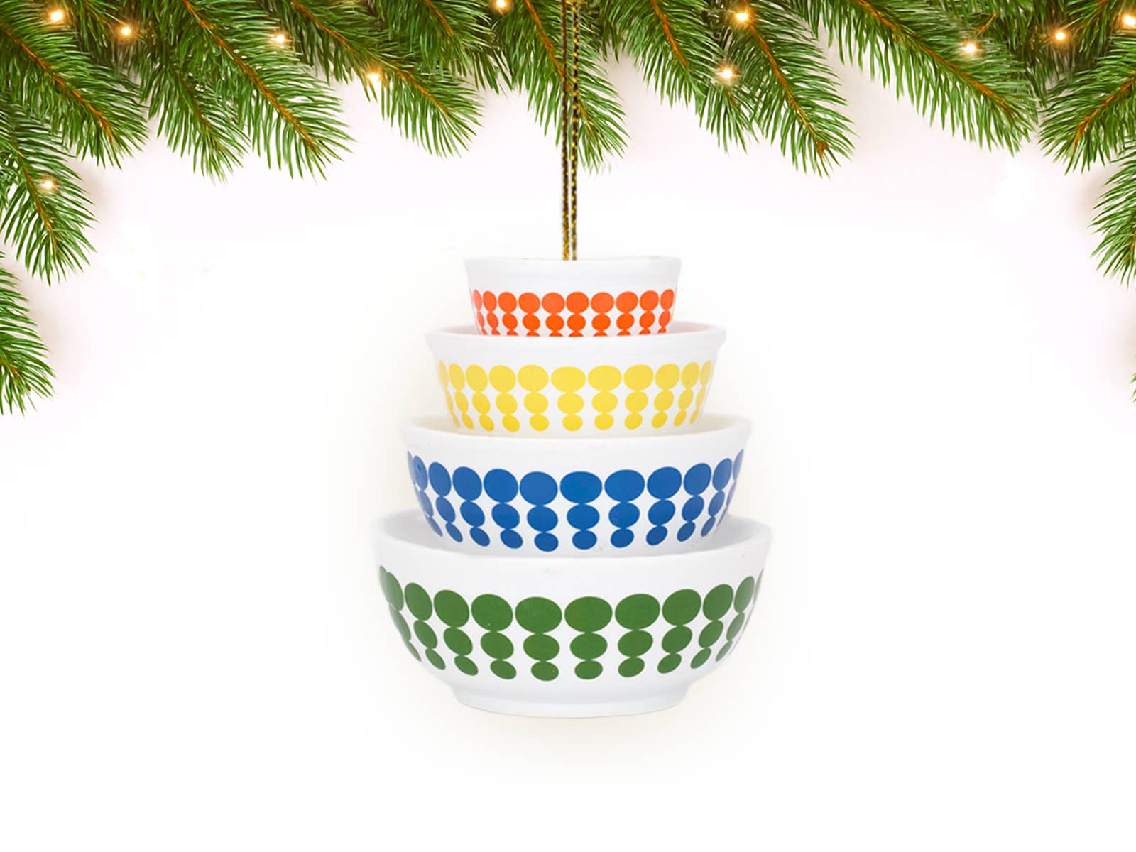 Mini Pyrex-Inspired Bowl Ornament | Retro Christmas Decor