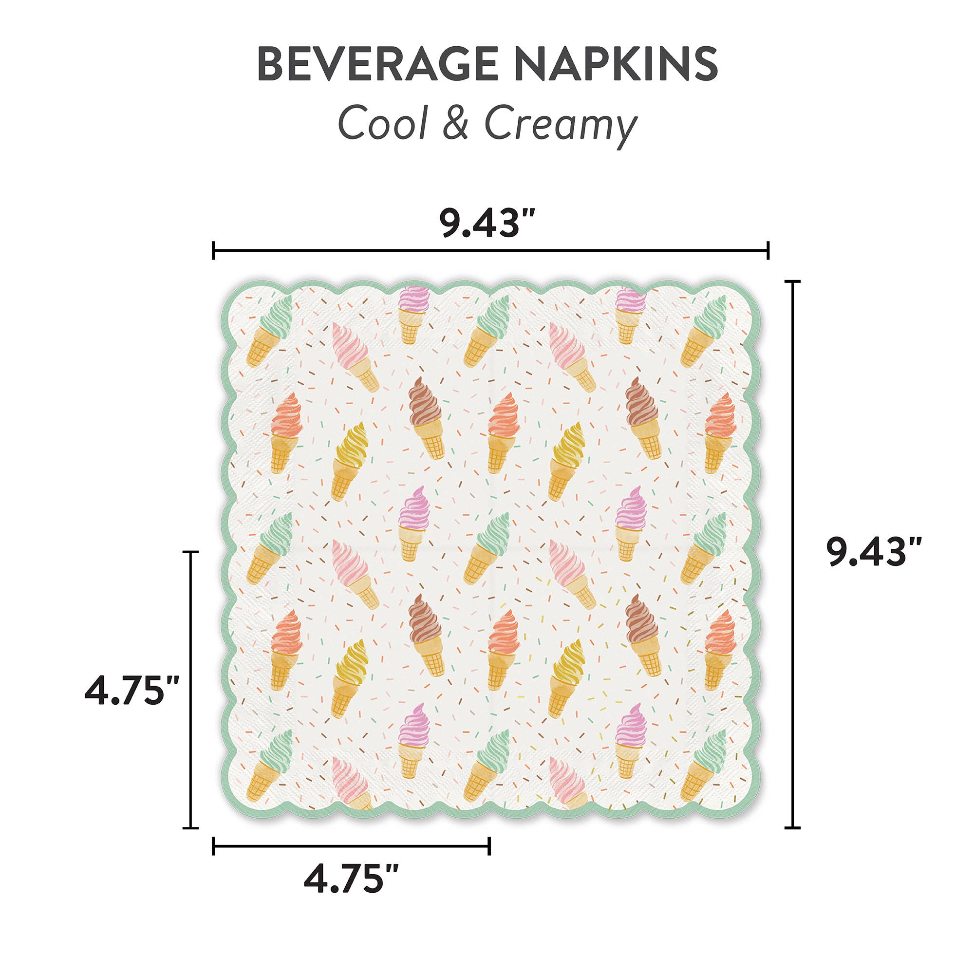 Cool & Creamy Scalloped Beverage Napkins