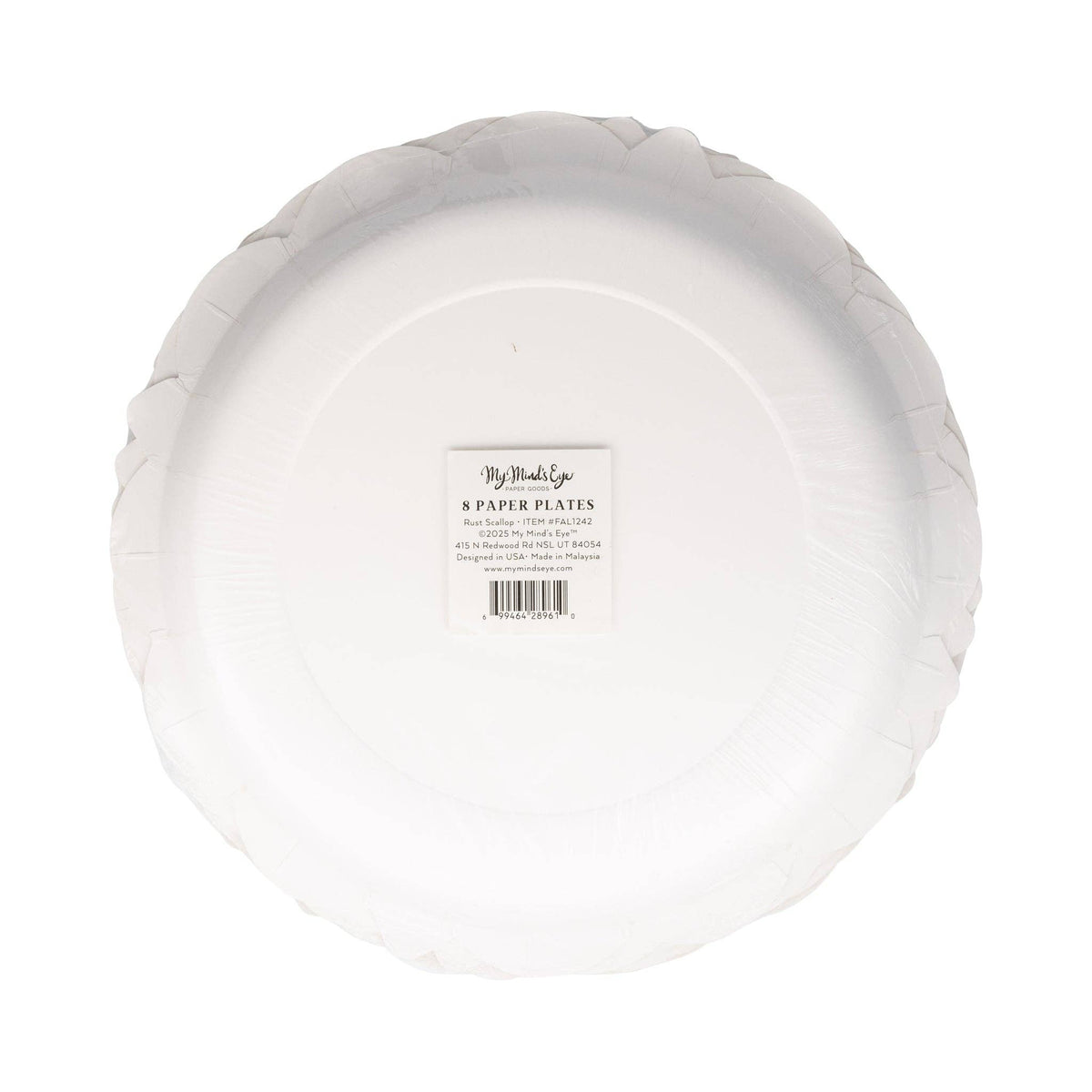 FAL1242 - Falloween Rust Scalloped Round 10" Paper Plate