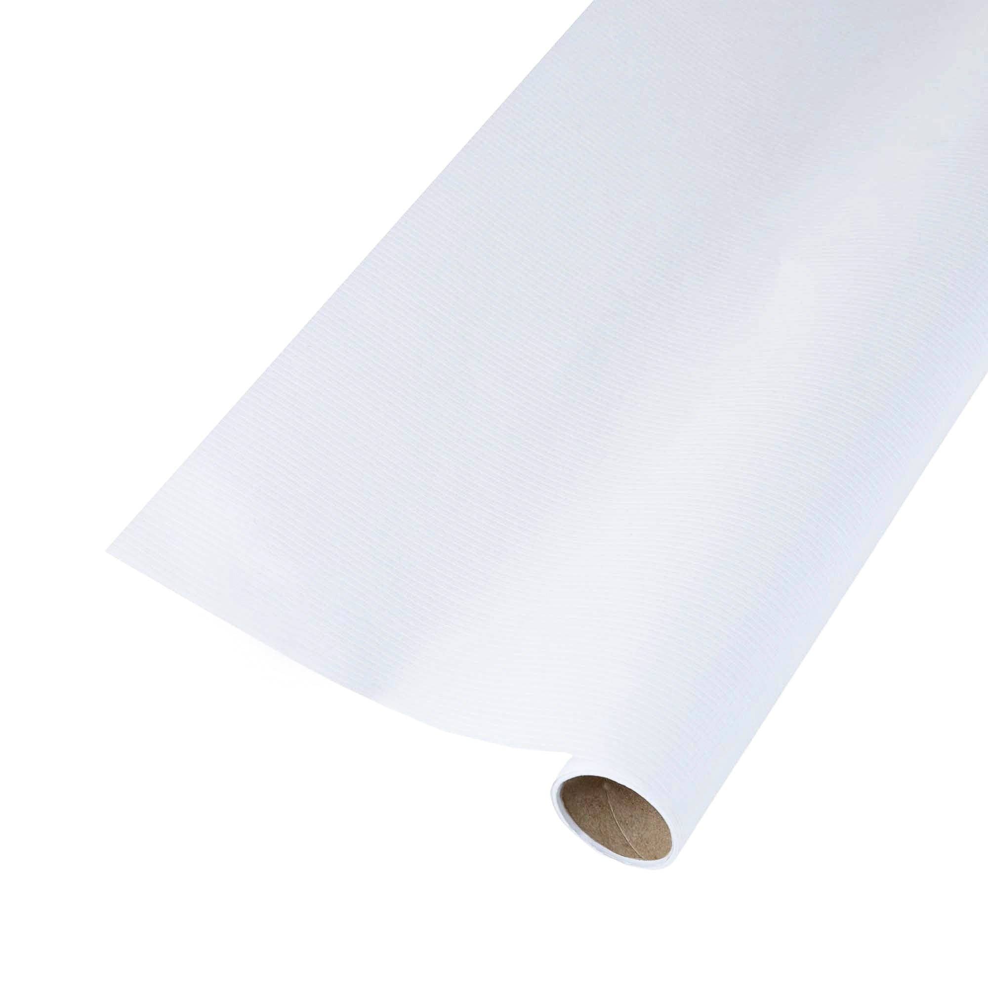 30" x 10' Wrapping Paper | White Pinstripe