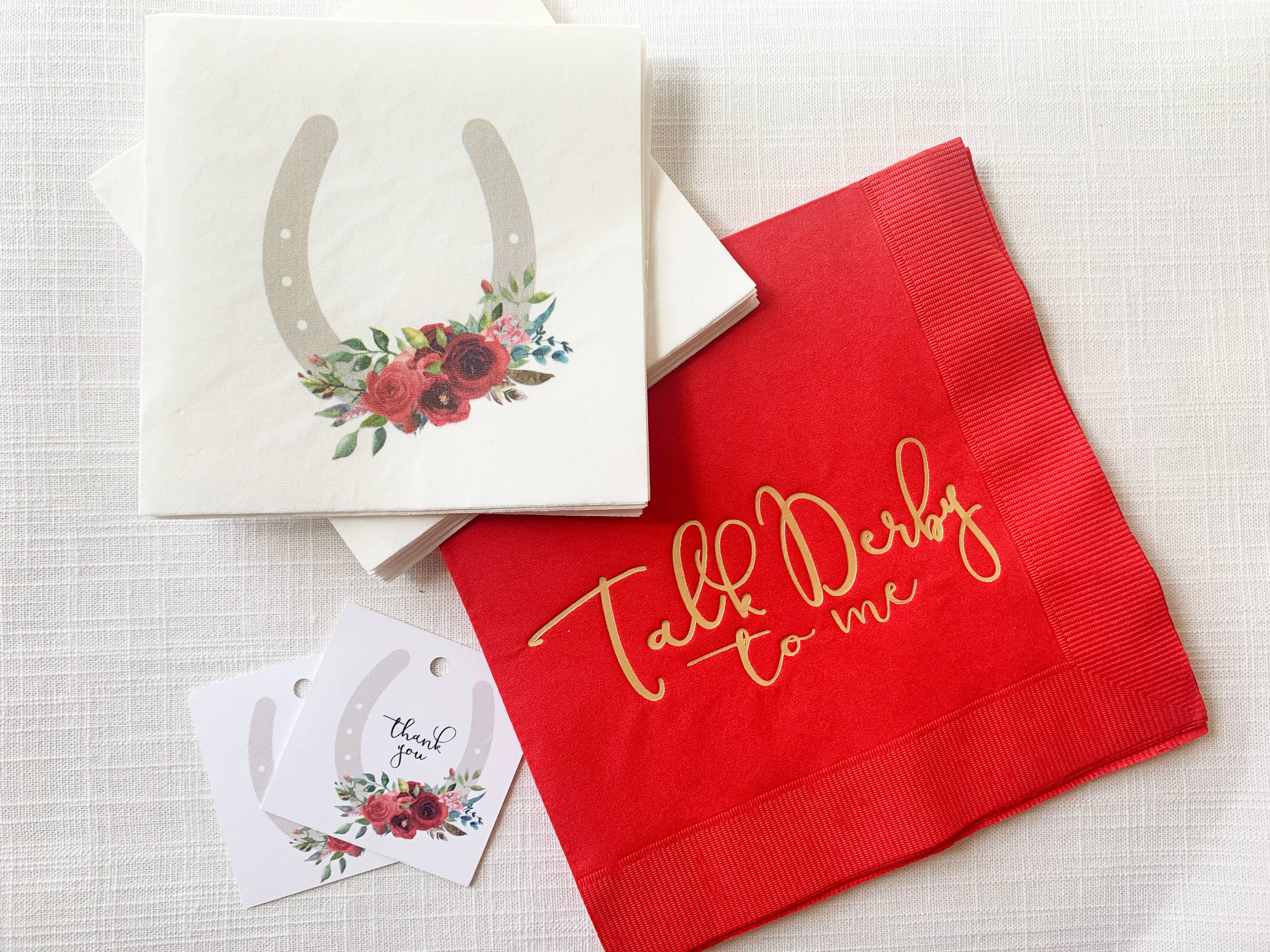 Red Talk Derby to Me Kentucky Derby Luncheon Napkins