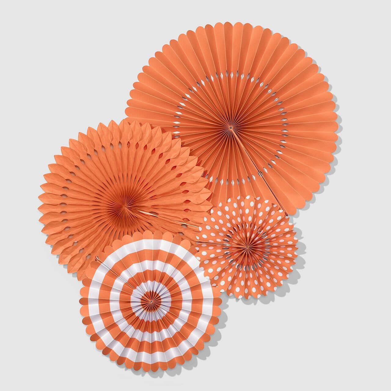 Tropical Coral Party Fans (4 per Pack)