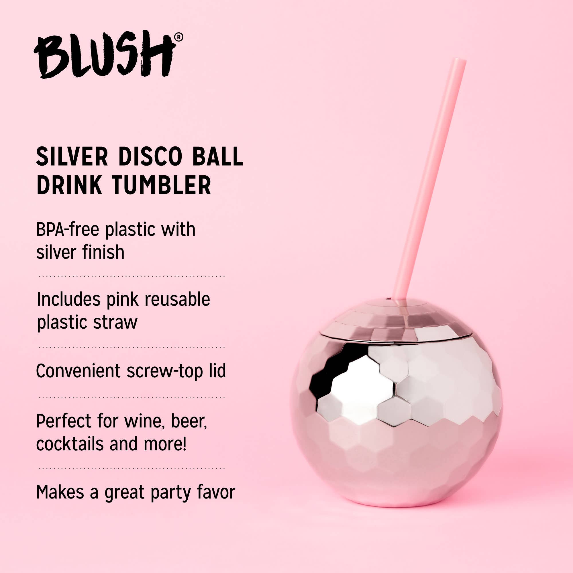 Silver Disco Ball Drink Tumbler