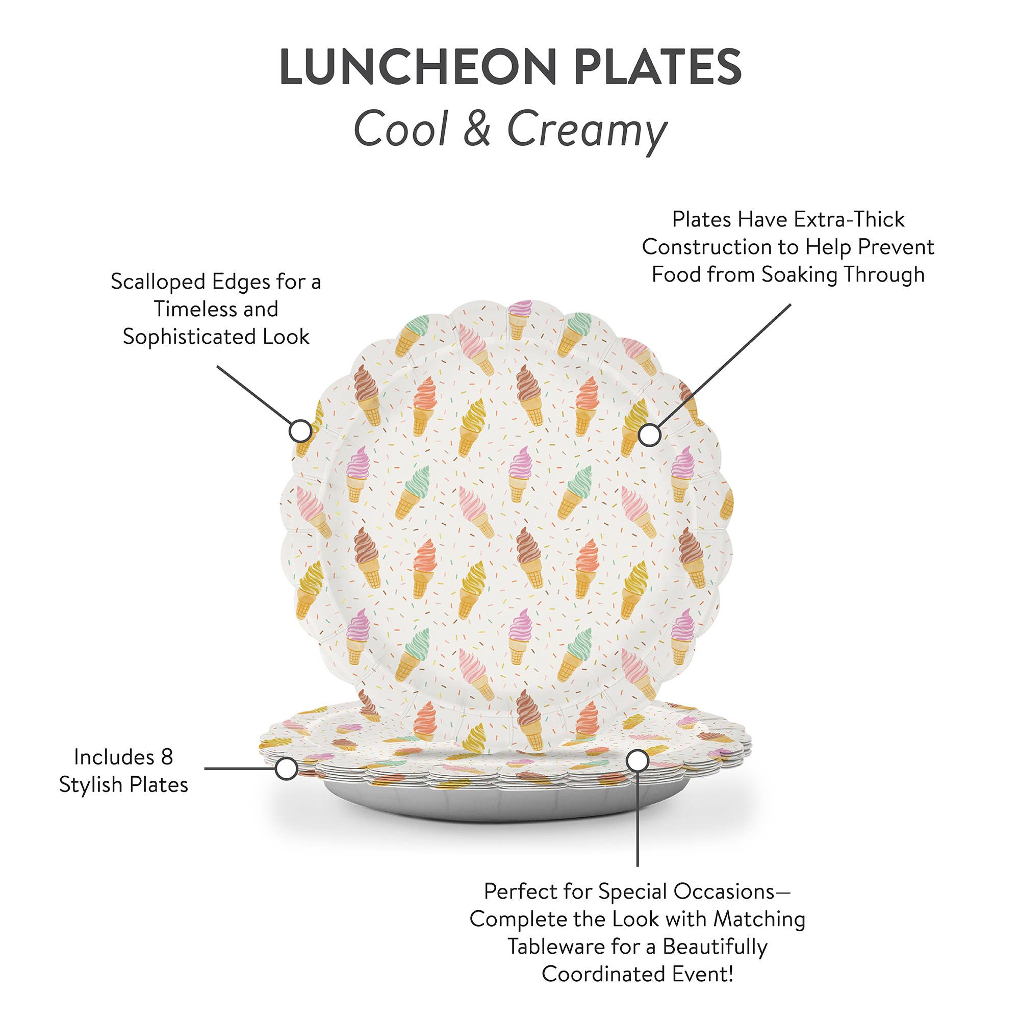 Cool & Creamy Scalloped Luncheon Plates
