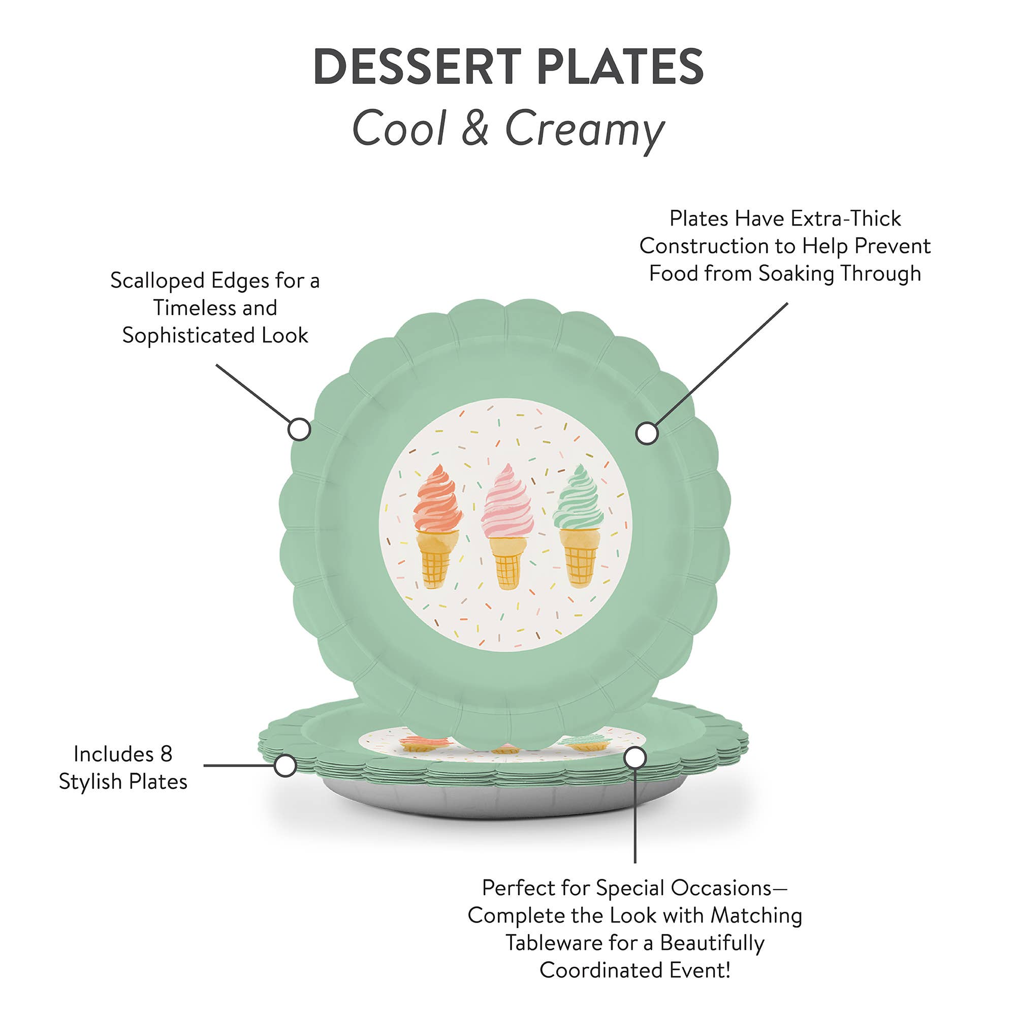 Cool & Creamy Scalloped Dessert Plates