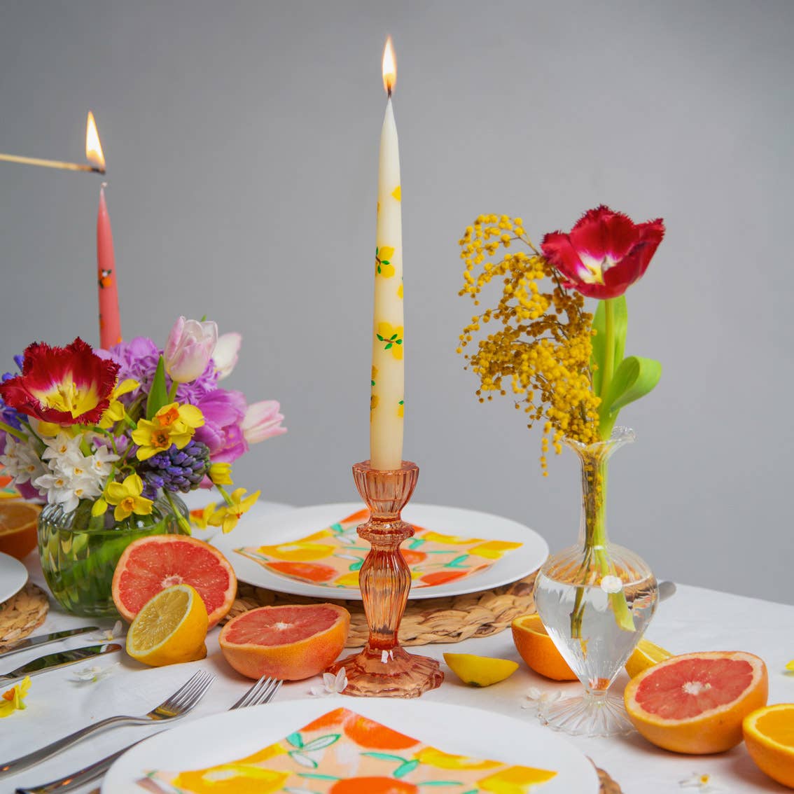 Orange Glass Candle Holder | Summer | Halloween | Fall |