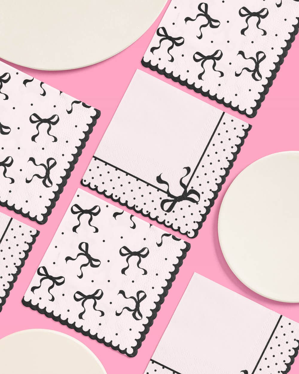 Little Black Bow Napkins - 24 paper napkins, birthday decor