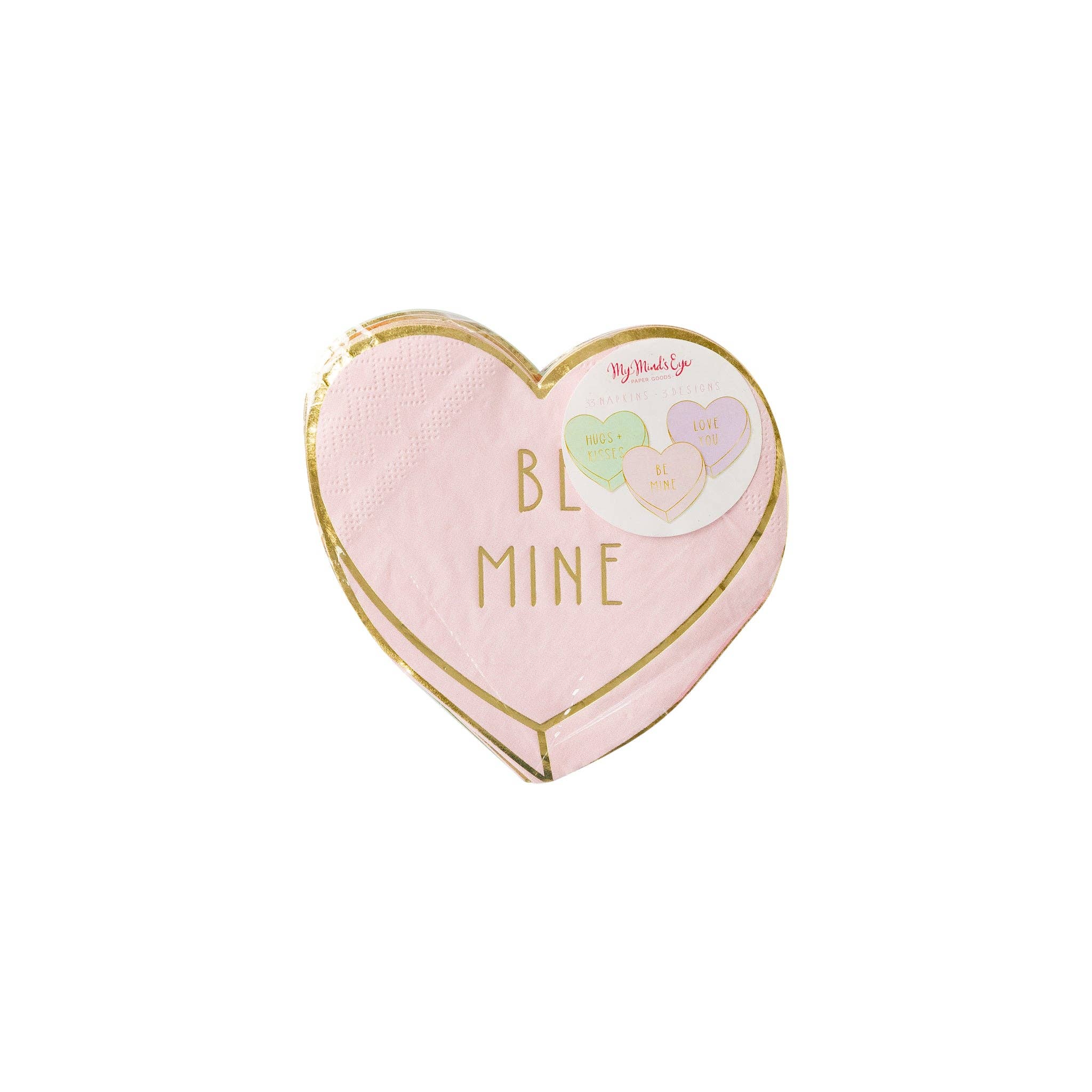 PLTS354R - Shaped Candy Heart Paper Napkin Set
