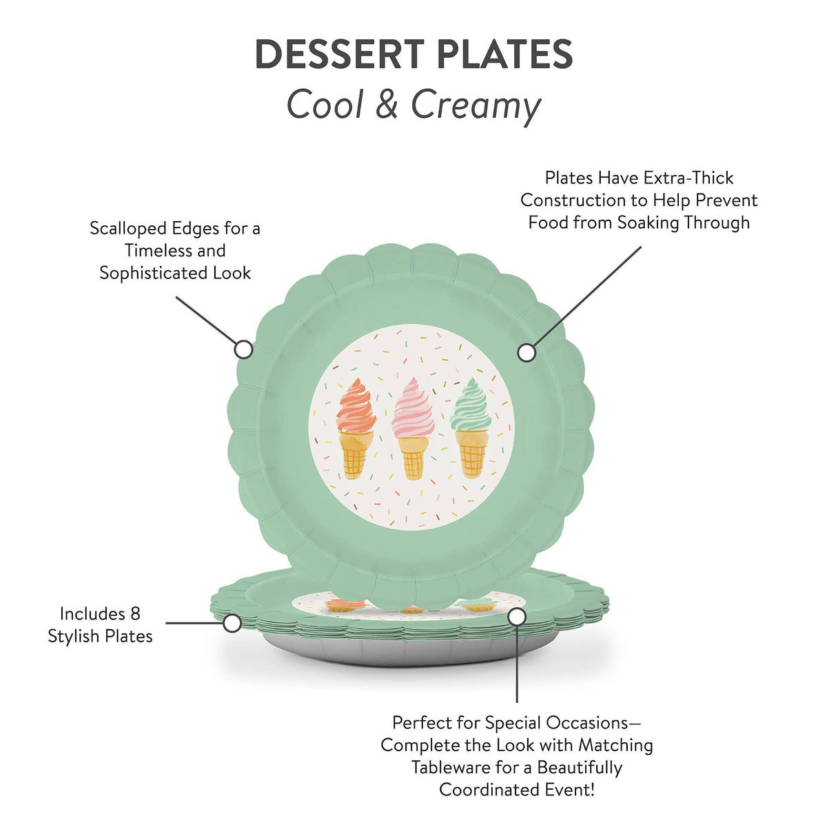 Cool & Creamy Scalloped Dessert Plates