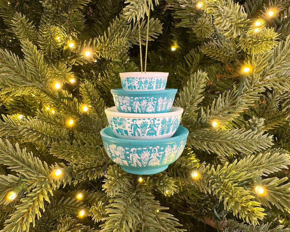 Mini Pyrex-Inspired Bowl Ornament | Retro Christmas Decor