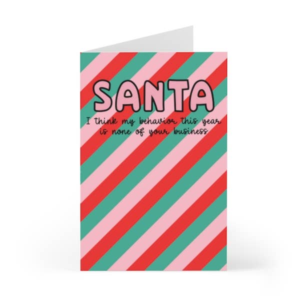 Funny Christmas Card Sassy Christmas Card Pink Holiday Cards