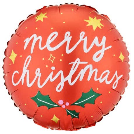 Merry Christmas Round Foil Balloon 18in. PartyDeco USA