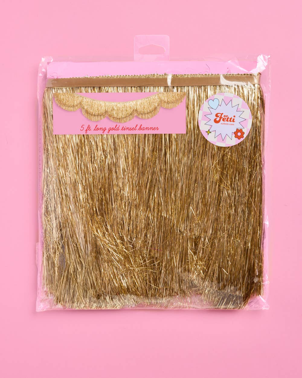 Stay Golden Fringe - scalloped banner, gold, 5 feet