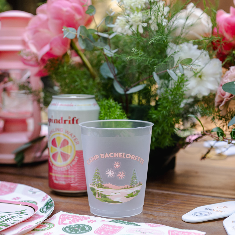 Camp Bachelorette Postcard Flex Cups